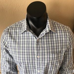 Perry Ellis Mens Plaid Medium Long Sleeve Button